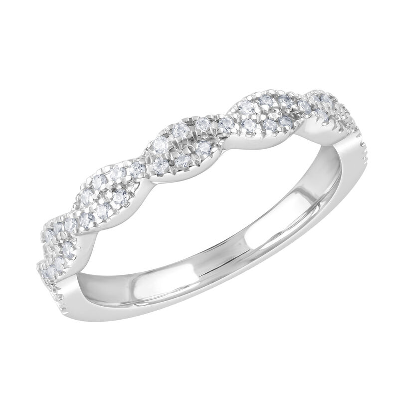 Round Lab Grown Diamond 1/2ctw. Twisted Wedding Ring in 14k White Gold image number null